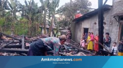 Ditinggal Pemilik, Rumah dan Kandang di Longkeyang Ludes Dilalap Api